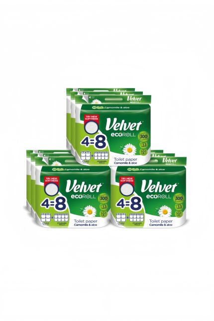 Velvet toilet paper EcoROLL Chamomile 9x4 rolls